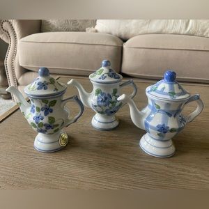3 pc set Vintage votive tea pot candle holders